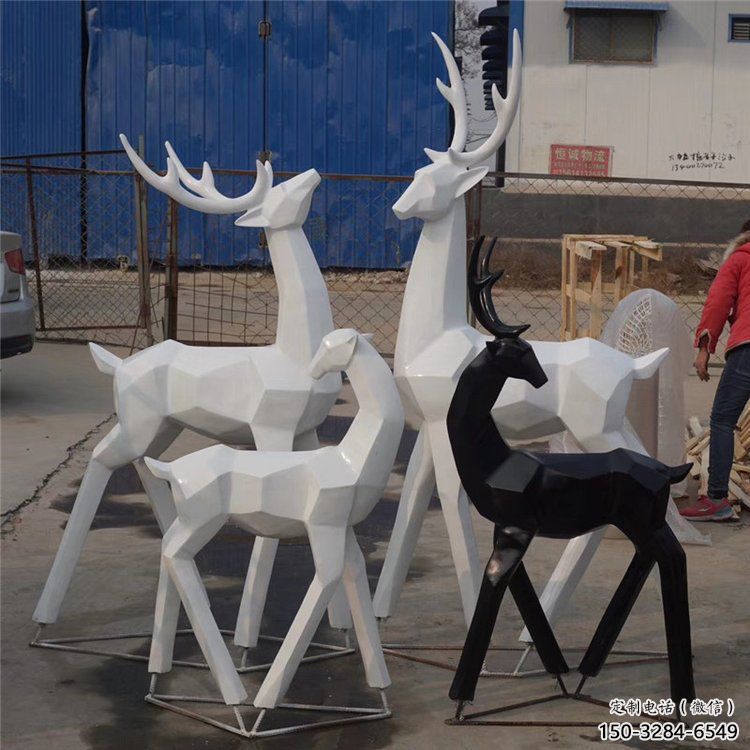 抽象小鹿雕塑預定，幾何雕塑，抽象小鹿雕塑廠家