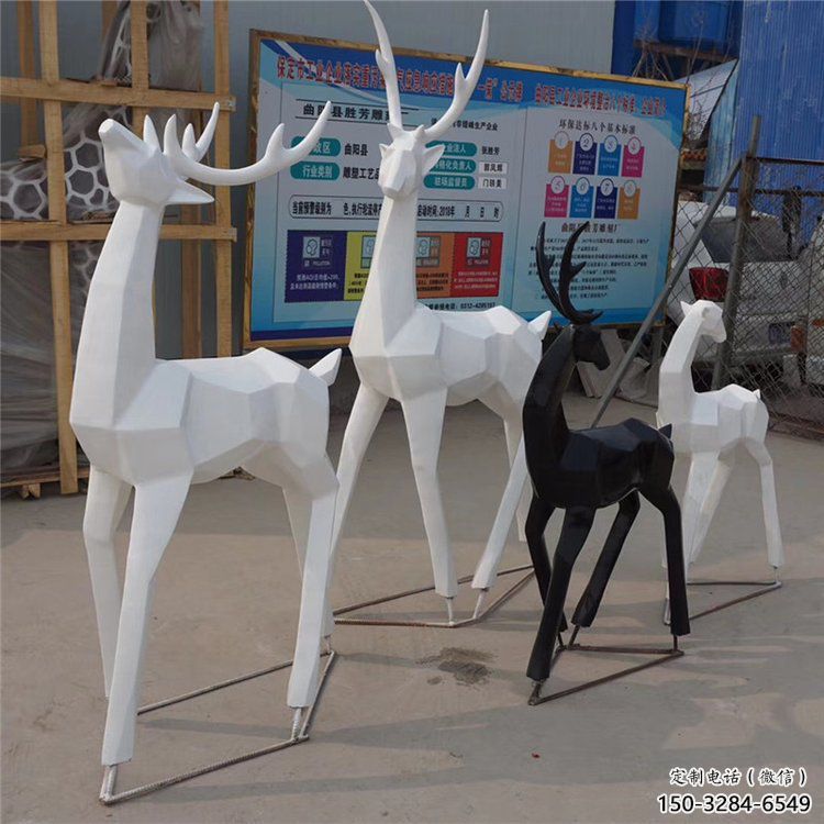 小鹿雕塑定價，景觀雕塑，抽象小鹿雕塑擺件