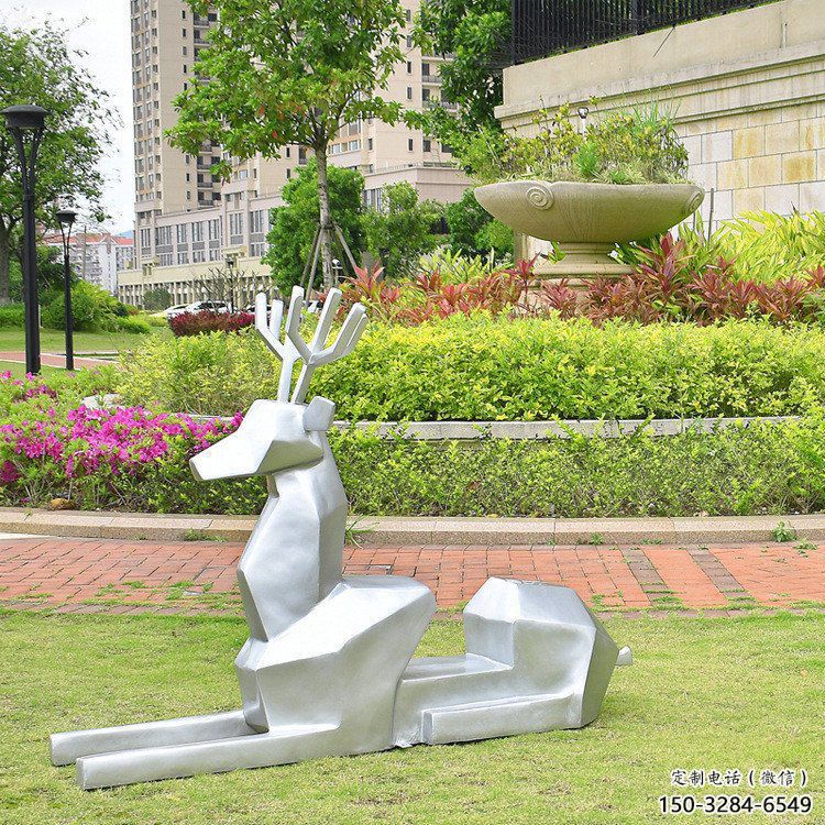 小鹿雕塑精選，歐式風(fēng)格，藝術(shù)抽象小鹿雕塑指用