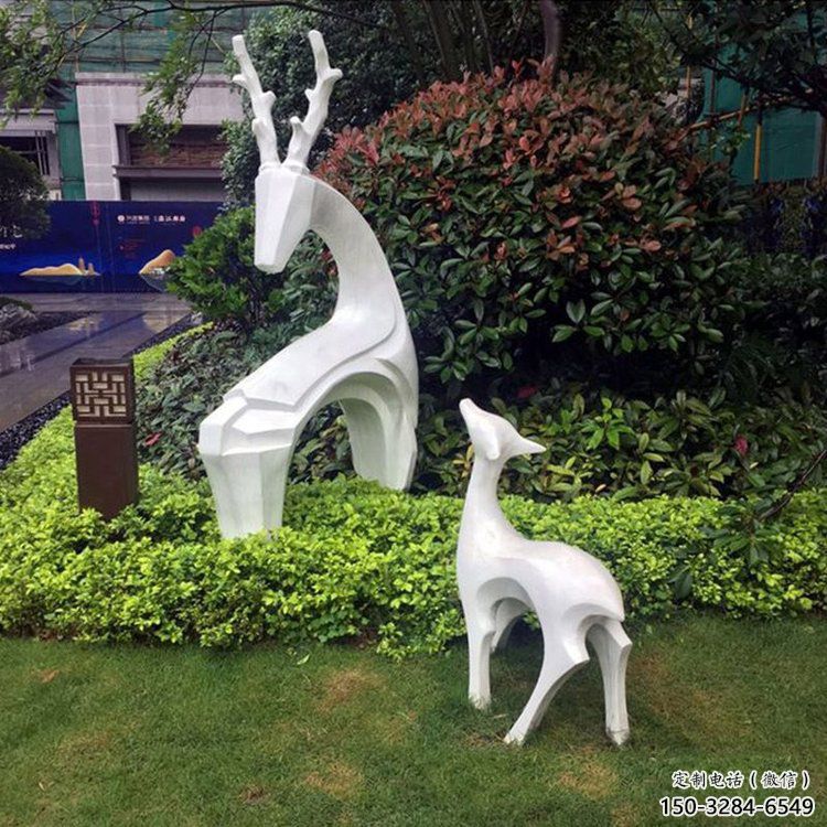抽象鹿雕塑，幾何造型，不銹鋼抽象鹿雕塑廠家
