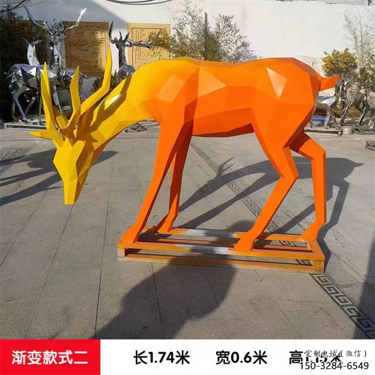 小鹿雕塑訂做，景區雕塑，烤漆小鹿雕塑定價