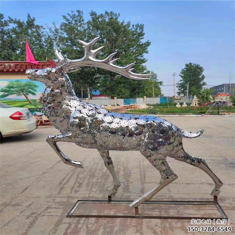 梅花鹿雕塑定做，城區小品，景觀鏤空梅花鹿雕塑定價