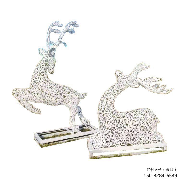 梅花鹿雕塑預(yù)定，城區(qū)小品，鏤空梅花鹿雕塑制造商