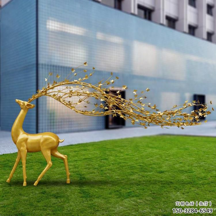 景觀梅花鹿雕塑供求，金屬構(gòu)件，仿真梅花鹿雕塑觀賞型