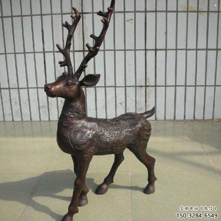 銅梅花鹿雕塑供給，街道標識，梅花鹿銅雕塑供應
