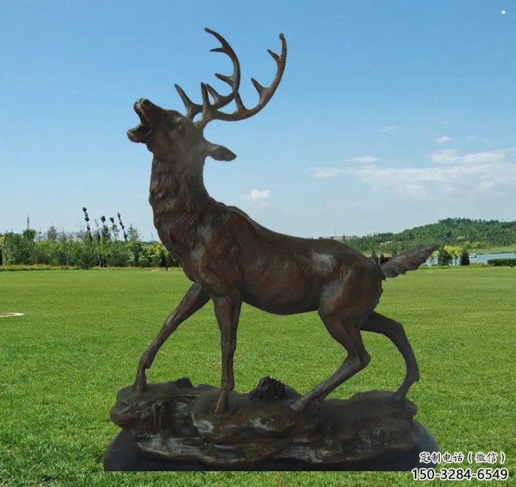 園銅梅花鹿雕塑，美陳雕塑，制造梅花鹿銅雕塑