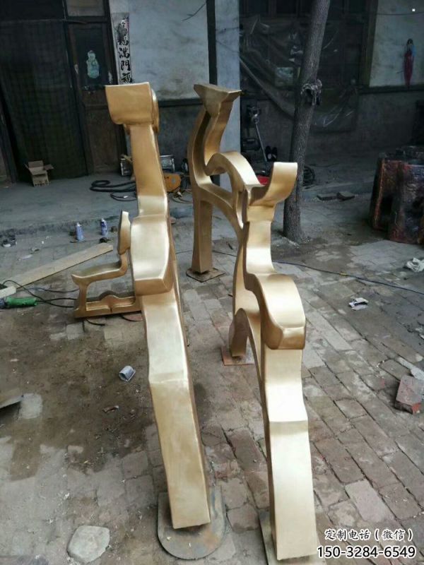 小鹿雕塑訂做，室外軟裝，抽象銅鹿雕塑供應(yīng)
