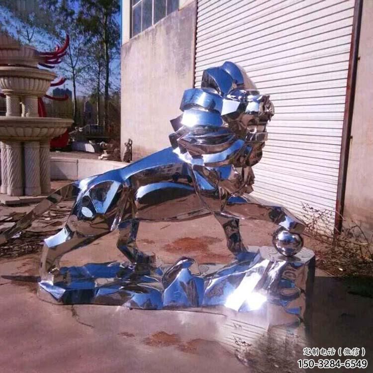 廣場獅子雕塑供需，廣場動物雕塑，不銹鋼獅子雕塑定制