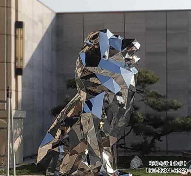 景觀獅子雕塑精選，陸地擺件，公園不銹鋼獅子雕塑精品