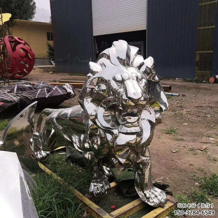 亮面獅子雕塑標準，廣場雕塑，不銹鋼獅子雕塑供給