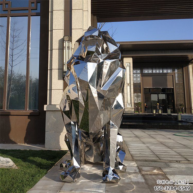 現(xiàn)代獅子雕塑承接，歐式風(fēng)格，廣場(chǎng)不銹鋼獅子雕塑精選