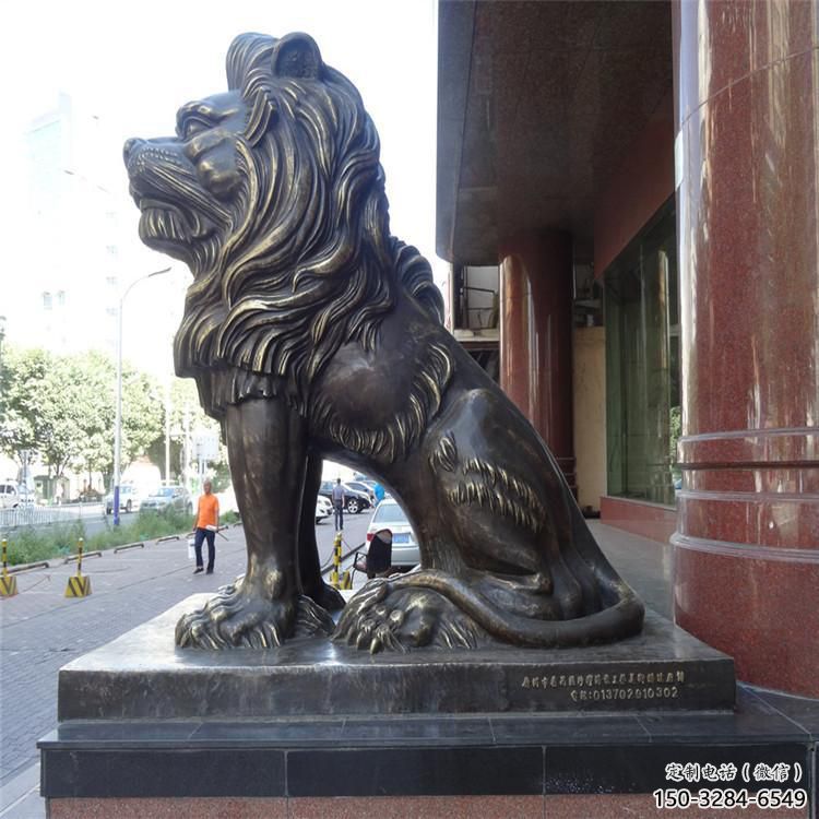 獅子雕塑定制制造，歐式風(fēng)格，蹲獅雕塑裝飾供給