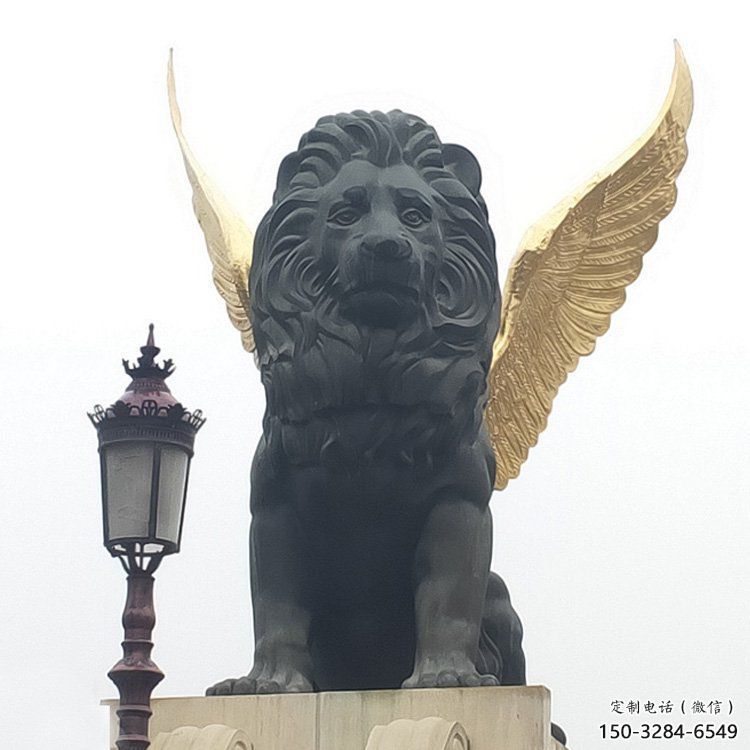 大型獅子雕塑制造商，戶外擺件，軟裝飛獅雕塑定制