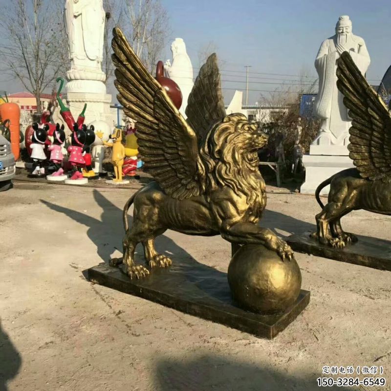 紀念獅子雕塑生產，廣場雕塑，飛獅雕塑展品