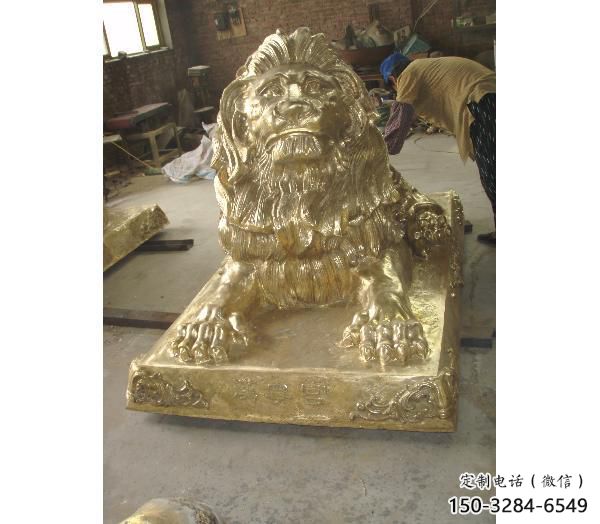 黃銅獅子雕塑定價(jià)，景觀概念，鑄銅趴獅雕塑預(yù)定