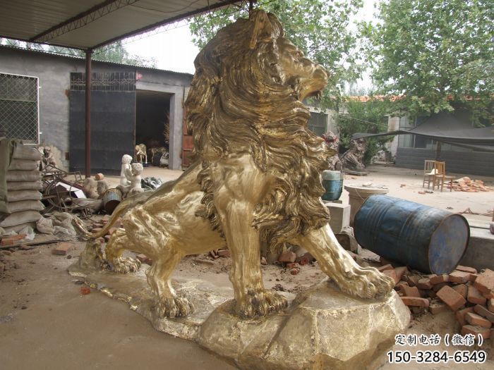 純銅仿古獅子雕塑，動(dòng)物雕塑，大型走獅雕塑標(biāo)準(zhǔn)