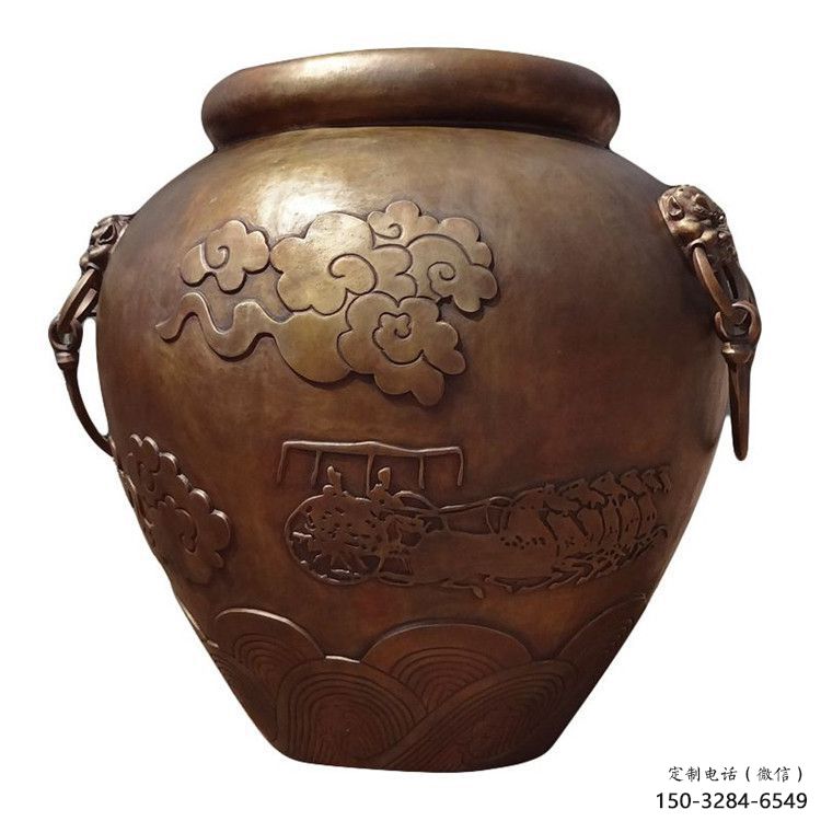 壇子型銅缸雕塑-青銅鑄造工藝
