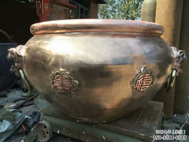 福壽喜紫銅缸銅雕塑
