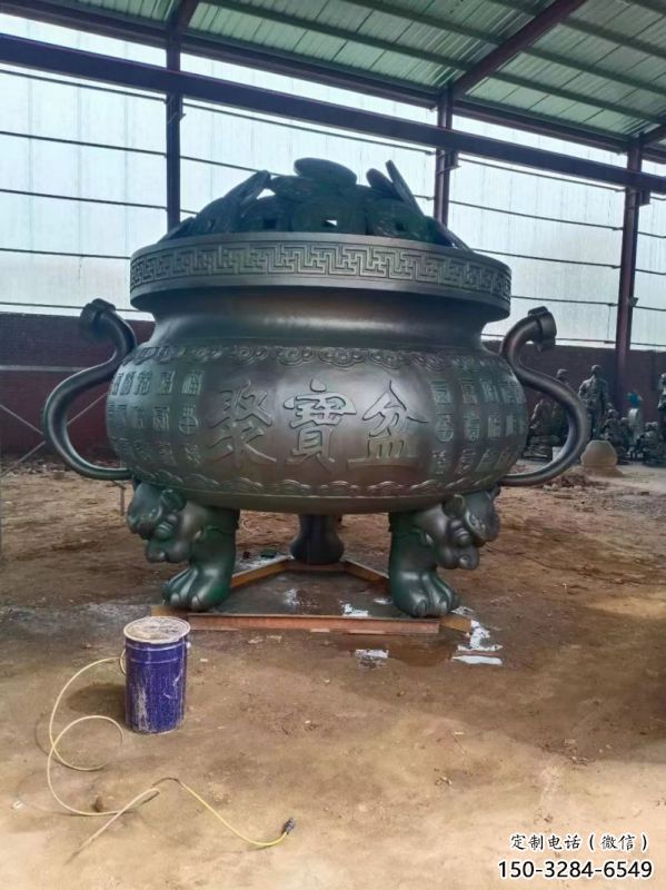聚寶象形爐雕塑-鑄銅工藝制作