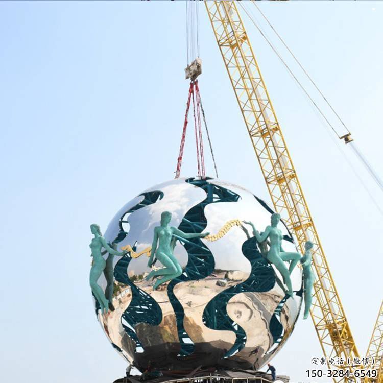 地球雕塑優(yōu)選，陸地擺件，地球天使雕塑制作廠家