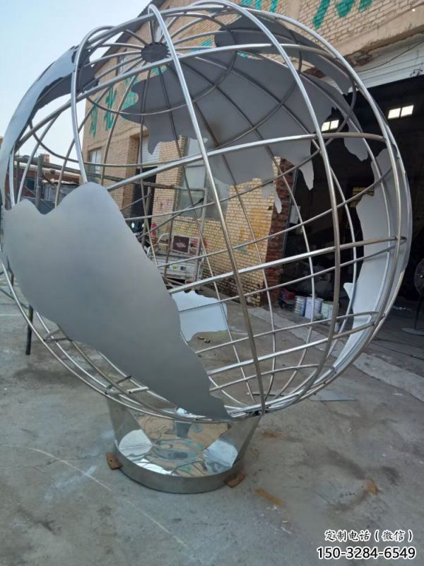 地球儀雕塑提供，露天雕塑，鏡面地球儀雕塑生產廠家