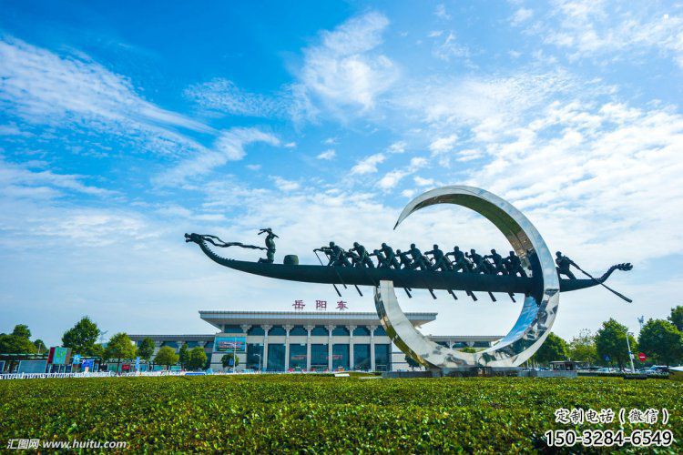 龍舟雕塑專供，鋼管組合，不銹鋼龍舟雕塑定做廠家