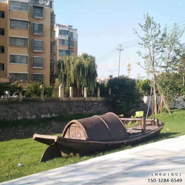 銅船雕塑制作廠家，公園小品，小船銅雕塑訂做