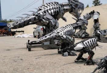 機甲卡通恐龍雕塑
