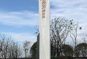 鏤空工藝導(dǎo)向牌雕塑，不銹鋼鏤空工藝制作