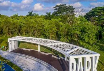 鏤空字母廊架雕塑，不銹鋼長廊藝術原理