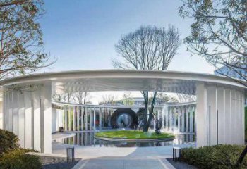 藝術型廊架雕塑，不銹鋼長廊雕塑