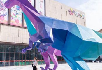 廣場恐龍雕塑訂做，城市雕塑，景觀烤漆恐龍雕塑工程