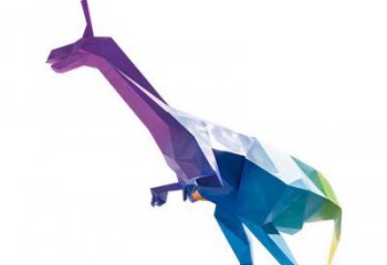 幾何恐龍雕塑精品，白鋼構件，別墅烤漆恐龍雕塑生產