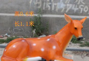 彩繪小鹿雕塑，彩繪工藝，玻璃鋼動物雕塑廠家