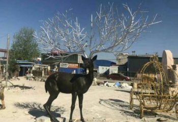 麋鹿雕塑承接，景區(qū)案例，仿銅麋鹿雕塑廠家