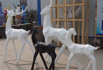 地產小鹿雕塑供應，地標擺件，抽象小鹿雕塑制造