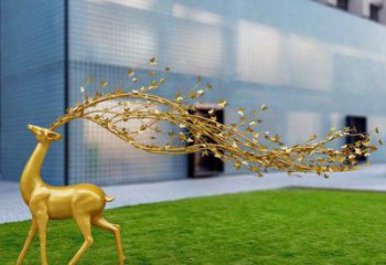 大型梅花鹿雕塑制作，花園小品，仿真梅花鹿雕塑提供