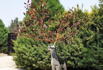 仿真梅花鹿雕塑制造商，室外軟裝，鏡面工藝雕塑制作承接