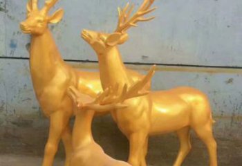 銅梅花鹿雕塑定做，標識雕塑，梅花鹿銅雕塑選定