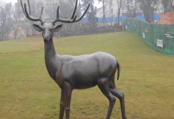 銅梅花鹿雕塑生產(chǎn)，戶外擺放，梅花鹿銅雕塑精選