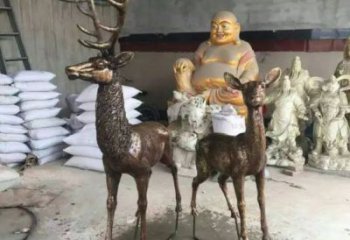 農村馴鹿雕塑，鏤空海洋雕塑，抽象效果