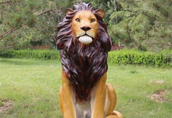 仿真獅子雕塑，公園動物景觀雕塑，玻璃鋼獅子雕塑