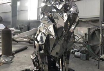 制造獅子雕塑，動(dòng)物擺件，鏡面不銹鋼獅子雕塑精選
