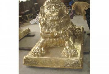 黃銅獅子雕塑定價，景觀概念，鑄銅趴獅雕塑預定