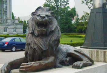 獅子雕塑定制，小區雕塑，建筑趴獅雕塑提供