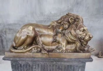 鑄銅獅子雕塑供求，景觀裝飾雕塑，戶外趴獅雕塑制造商