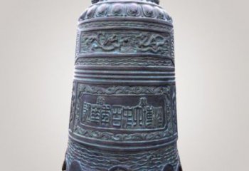 寺廟青銅八卦紋銅鐘雕塑