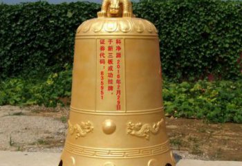 企業標識銅雕塑-黃銅景觀銅鐘雕塑