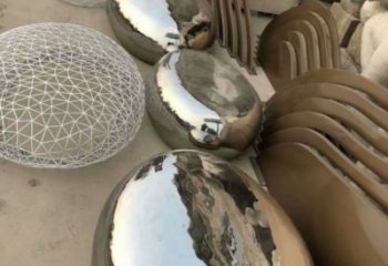 廣場坐凳雕塑，抽象景觀雕塑，鏡面效果