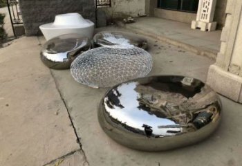 校園坐凳雕塑，拉絲景觀雕塑，抽象主題